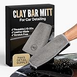 Paks Clay Bar Mitt for Car Detailing - 2 Pieces Easy Glide Clay Mitt for Auto Detailing - Premium Debris-Adhesion Clay Bar Glove and Gray Clay Bar Mitt for Car Detailers