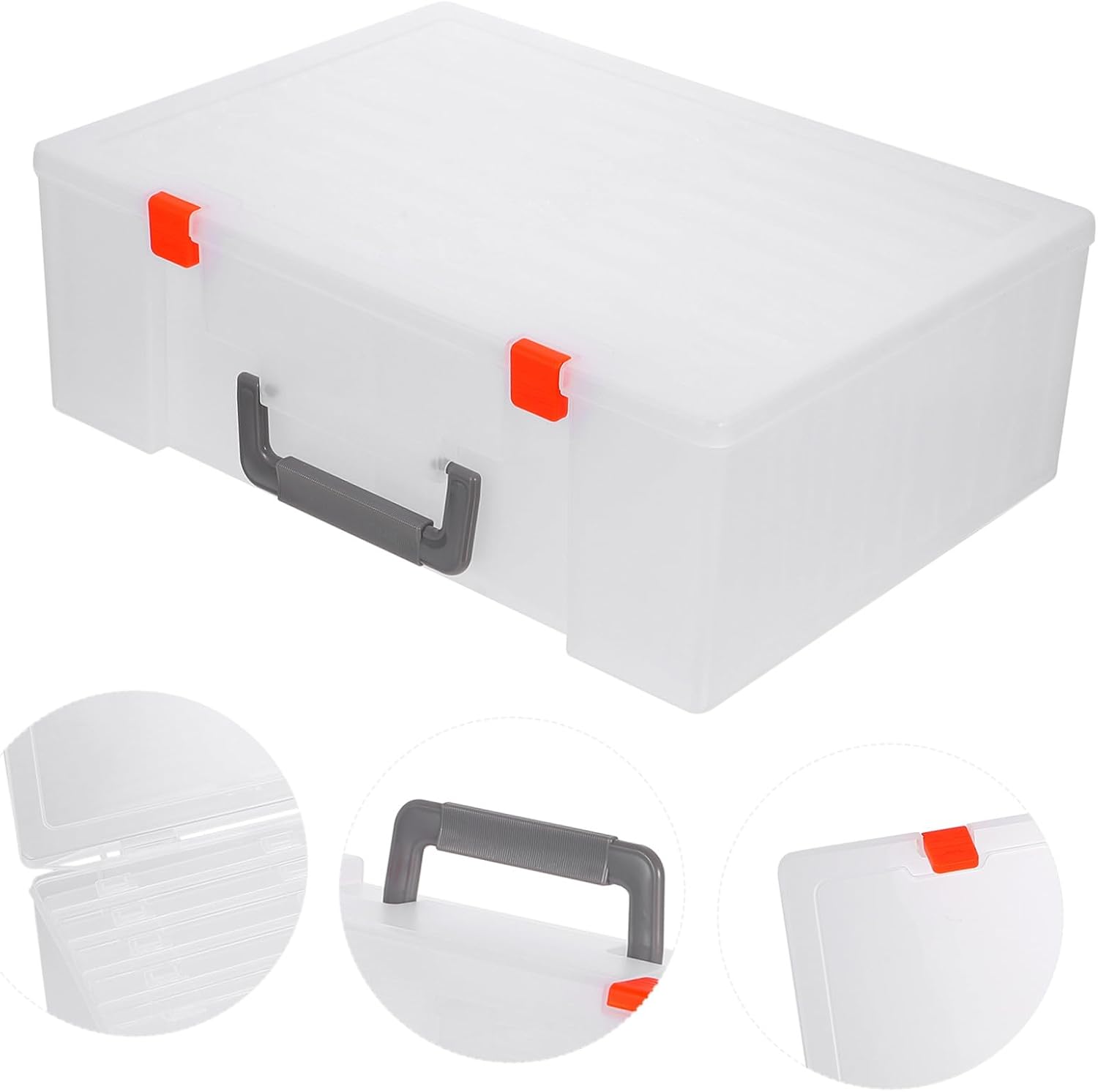 Multi-function Photo Craft Keeper and Storage Box with Handle Archival Organizer for Photo Albums and Scrapbook Supplies Portable for Home and Studio Use