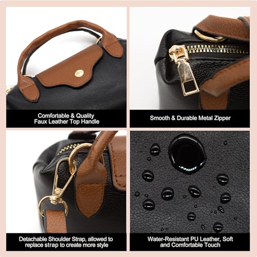 Long Keeper Mini Crossbody Bag for Women Vegan Leather Small Shoulder Handbag Top Handle Tote Hobo Purse Phone Clutch Bag4