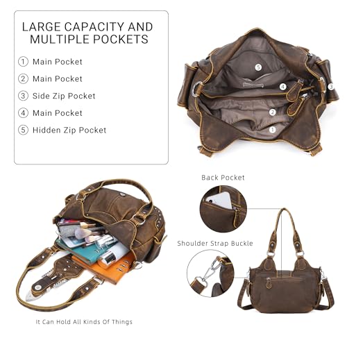 Image of Angel Kiss Hobo Bags for Women Vegan Leather Purses and Handbags Ladies Chic Shoulder Bags Crossbody Purses with Metal Studs