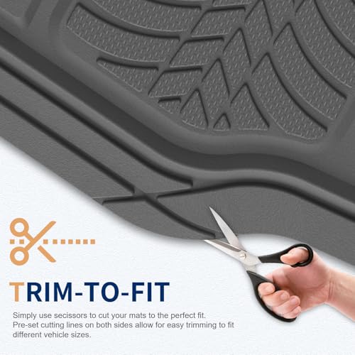 Image of FLORICH Car Floor Mats, Waterproof Universal Heavy-Duty 4 Pieces Rubber Floor Mats for Cars, Full Set Car Mats with Anti-Slip Backing Fit for Most SUV, Vans,Trucks, Sedan(Grey)