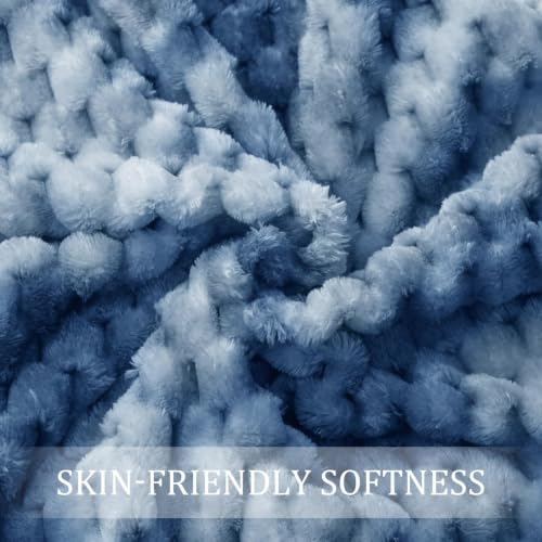 Image of Exclusivo Mezcla Large 3D Fleece Throw Blanket for Couch, Tie-dye Blue | Extra Soft Fuzzy Plush Lightweight Throws, Cozy Fluffy Decorative Blankets for All Seasons, 50x70 Inches