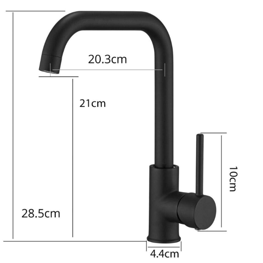 LAMGUL Grifo Grifo de Cocina Negro Grifo Mezclador Giratorio 360 para Cocina diseño de Goma grúa montada en Cubierta Caliente y fría para fregaderos Grifo de Agua