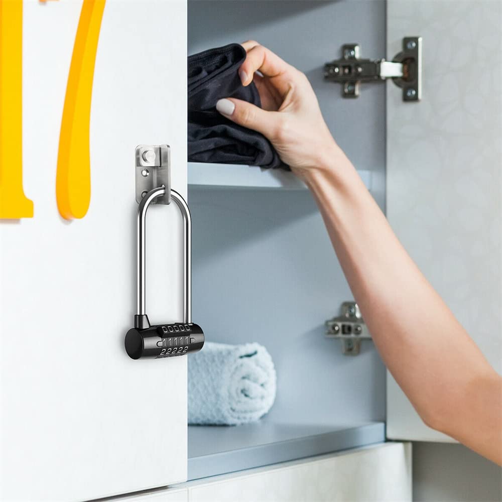 Lucchetto, lucchetto per bagagli, combinazione, lucchetto a 5 cifre, 118 mm, resistente, codice esterno per porta valigia borsa pacchetto