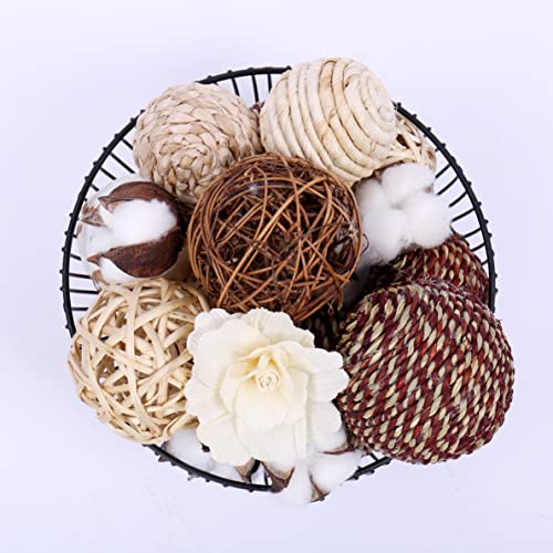 image for WMAOT Rattan Ball, Bag of Assorted Decorative Spherical Natural Wicker