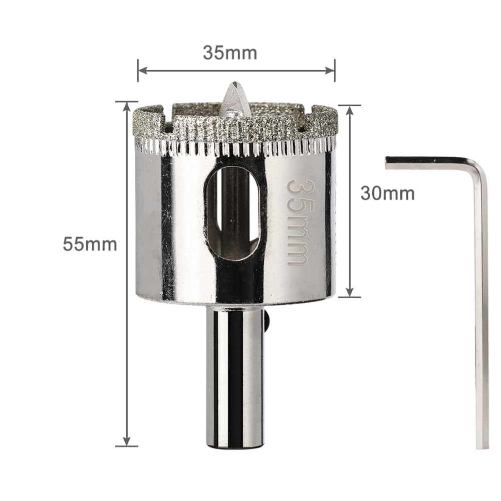 Punta da trapano centrale rivestita diamantata Taglierina per sega a tazza da 6-120 mm con apri foro di localizzazione per perforazione di piastrelle Punta da trapano per vetro, marmo, 25 mm, CINA