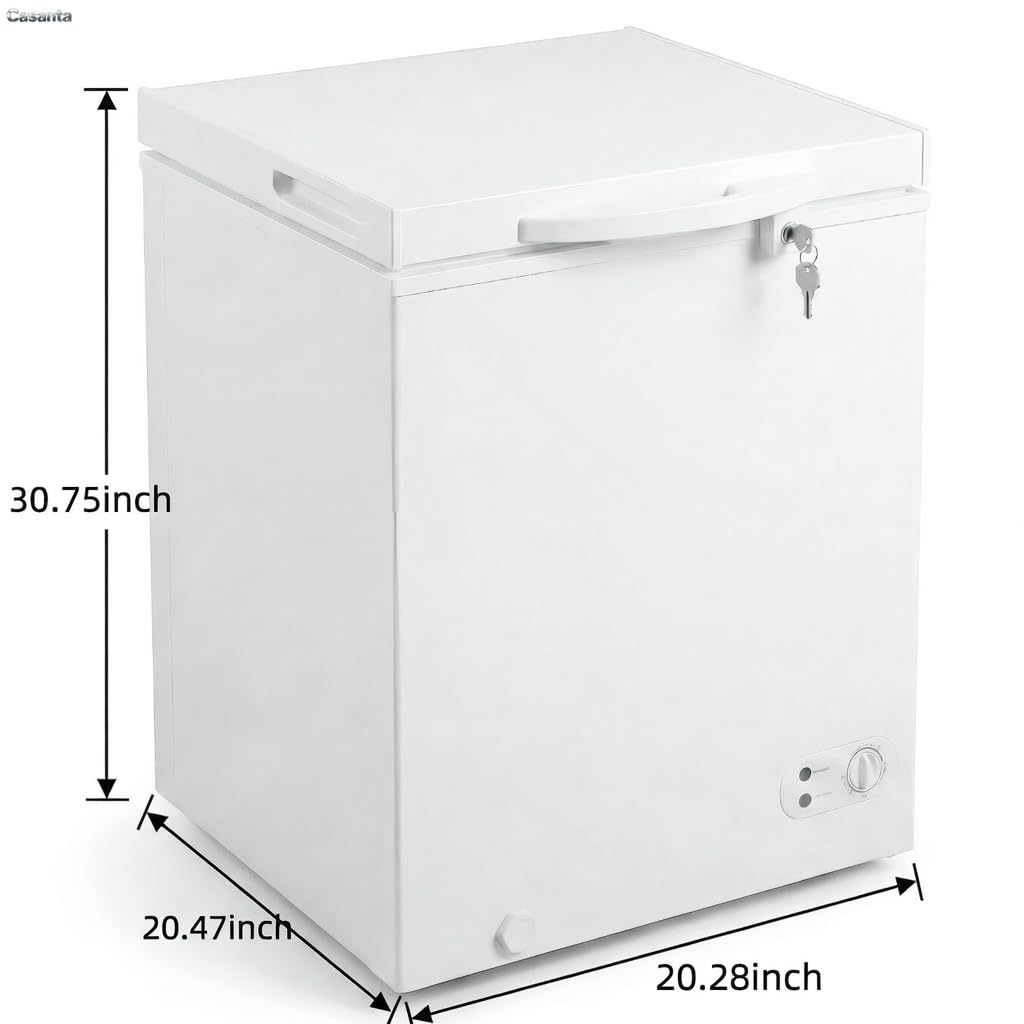Casanta 3.5 Cu.Ft. Chest Freezer, Compact Deep Freezer With 4 Adjustable Temperature Modes (0°F To 50°F), Small Horizontal Freezer For Home, Kitchen, Garage, Dorm And Office, White on Fridge.com - View 2