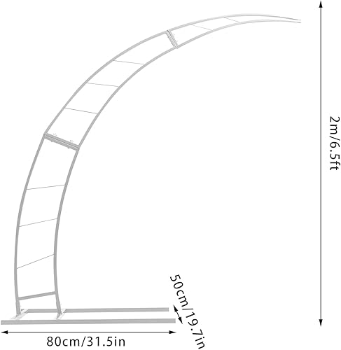 Miniatura 3 de Soporte de arco de boda de metal dorado y blanco de 6.5 pies, marco de globos de flores curvas, enrejado de arco de jardín para interiores y