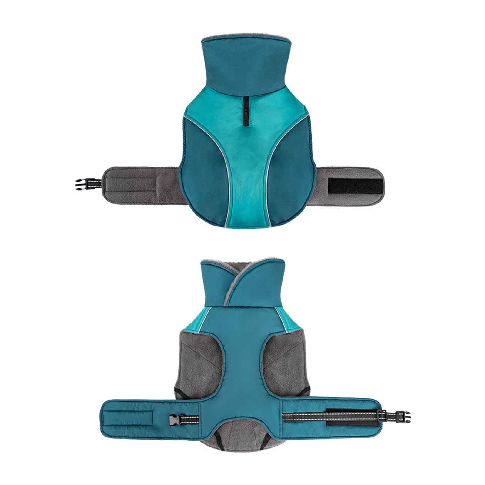 Warm Hundemäntel Für Kaltes Wetter, Hunde Wintermäntel, Weste Hund, Reflektierend Hundemäntel Mit Turtleneck, Für Hund Camping Wandern,Blau,3XL