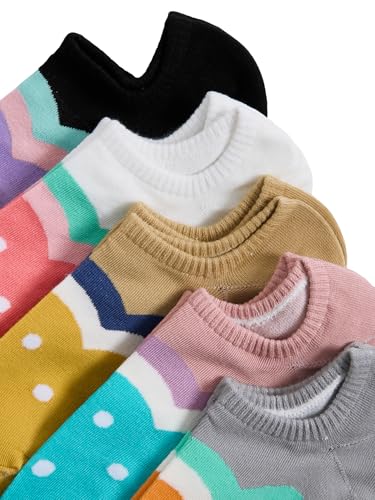 Image of WDIRARA Women's 5 Pair Cute Fruit Graphic Ankle Socks Funny Low Cut Sock Pairs for Girl Teen