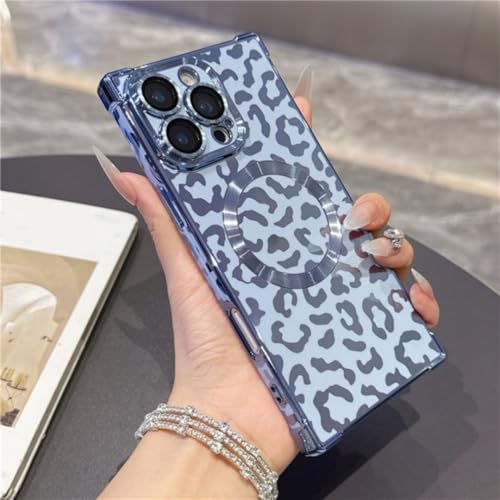 Coque léopard iPhone 14 Pro Max bleu : l'accessoire tendance pour vos photos et sorties