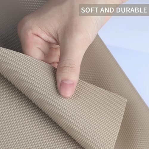 Image of SHOPPOFOBIX Fridge Mats, EVA Food Grade Washable Anti Slip Mat /Sheet for Fridge, Shelf Liner, Table, Kitchen Drawer mat (Cream)