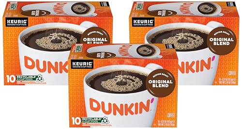 Image of Dunkin' Original Blend Medium Roast Coffee, 10 Keurig K-Cup Pods (Pack of 3)