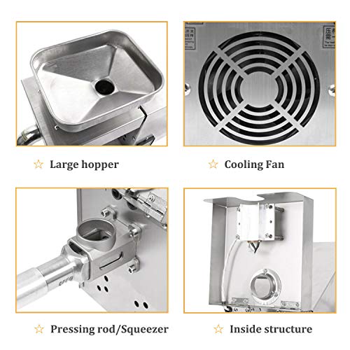 Foto von YUEWO Küche Nuss Samen Leinsamen Öl Presser Automatische Ölpresse Ölpresse Extractor Edelstahl für Flachs Erdnuss Hanf Perilla Kürbiskern Sonnenblume Raps Sesam Handelsqualität