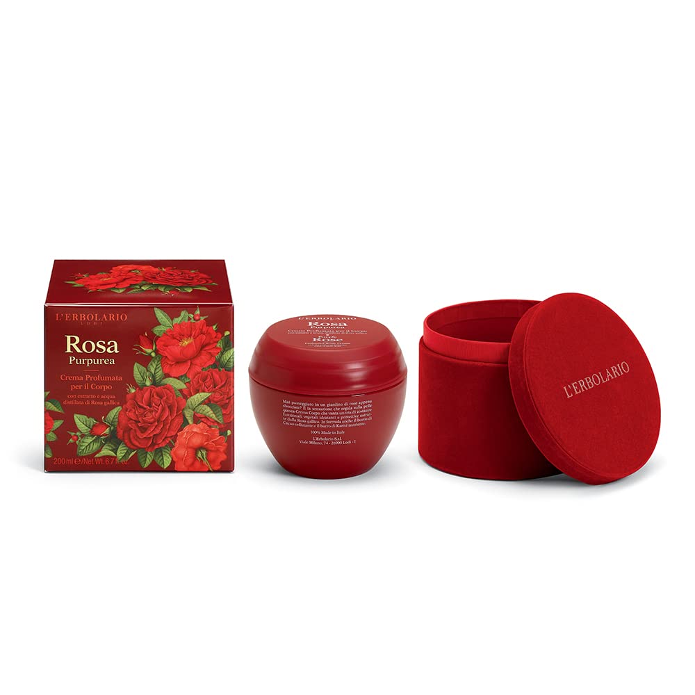 L'Erbolario scatola regalo Confezione Duo Corpo Rosa Purpurea-Bagnogel 250 ml, Crema corpo 200 ml + Omaggio l'elegante sacchetto in raso originale L'Erbolario e Agenda 2023