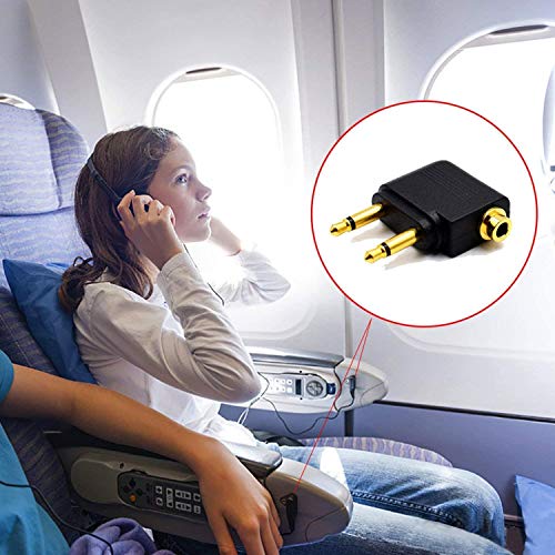 Saisn Headphones Adapter 3.5 Mm Airplane Airline Travel Headphone Jack Audio Adapters Converter (Pack Of 5, Golden Plated) #TOP6