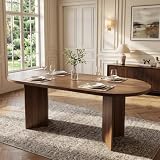 FammyLoft Oval Walnut-Effect Dining Table, 180 x 90cm — product image