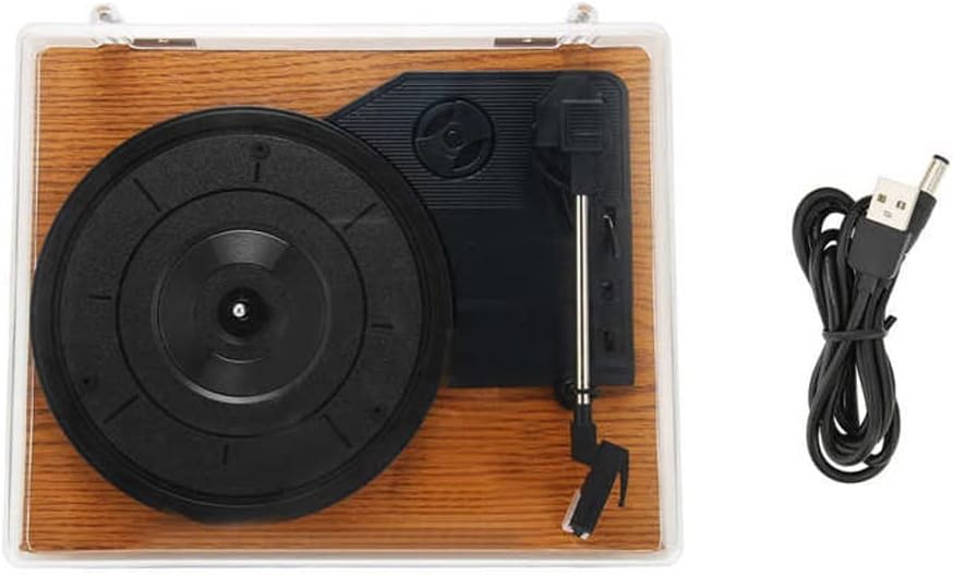 Record Player 3 Speed 5.0 Stereo Speaker Dust Proof Vinyl Turntable Player with Cover Vintage Phonograph