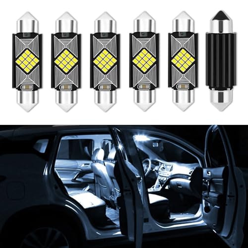6 luces LED para domo interior de auto, 41mm miniatura 1