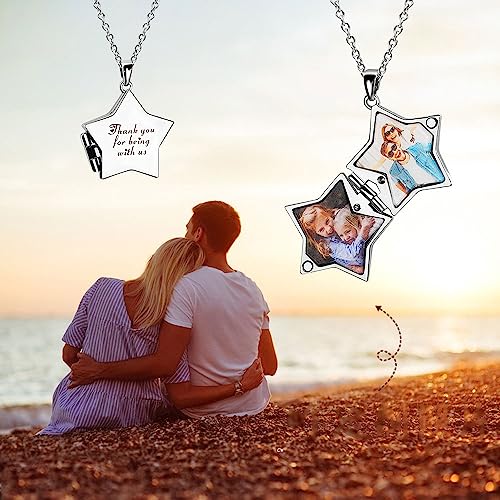 Aro Torliy Custom Locket Necklace - Personalized Heart Picture Locket Necklace for Women, Mom, Daughter, Girlfriend — view 2