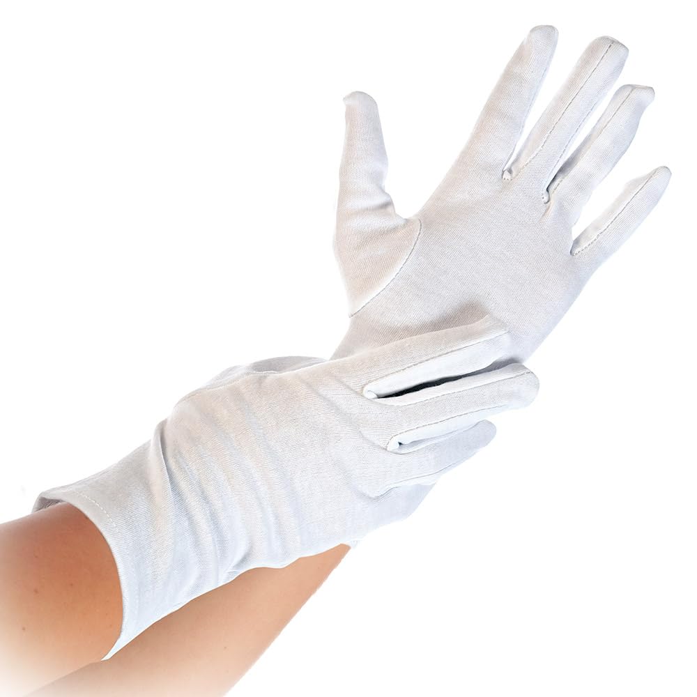 FRANZ MENSCH 600 Stück Hygostar Baumwollhandschuhe Blanc, weiß, 9/L, L: 25cm, Karton, Baumwollhandschuhe, Textilhandschuhe, Stoffhandschuhe