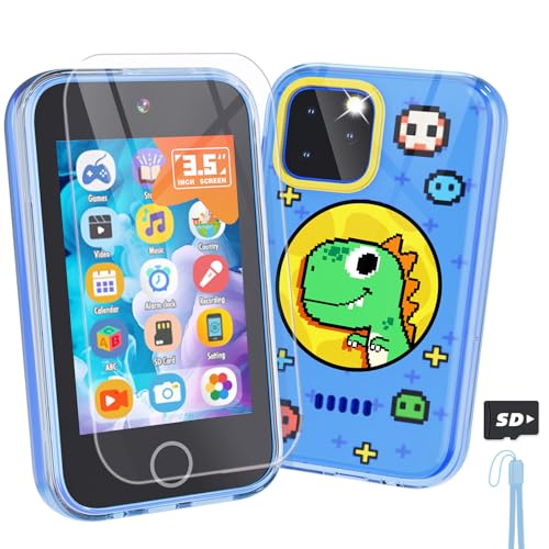 Image of Dylanto Kids Phone,3.5'' Touchscreen Phone for Kid Learning Play Dinosaur Toys for 3-9 Years Old Boys with Dual Camera,Video Players,Game,Christmas Birthday Gifts for Girls Boy Age 3 4 5 6 7 8 9 -Blue
