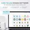 LOKLiK Cutting Machine 2 & Printable Vinyl Sticker Paper, 100 Sheets Glossy Waterproof Sticker Paper