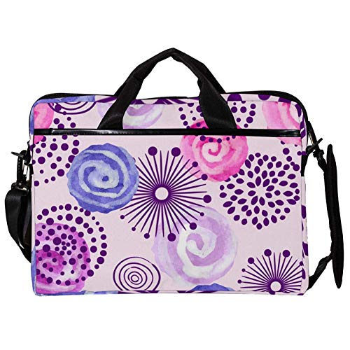 Bolso bandolera para portátil de 14 a 15 pulgadas flores moradas, tu compañero en la universidad