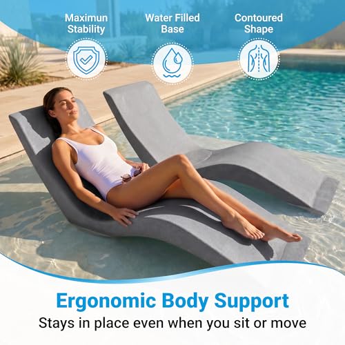 Image of Aqua Outdoors Pool Lounge Chairs, Pool Chairs for in Pool, 9-in Water Depth
