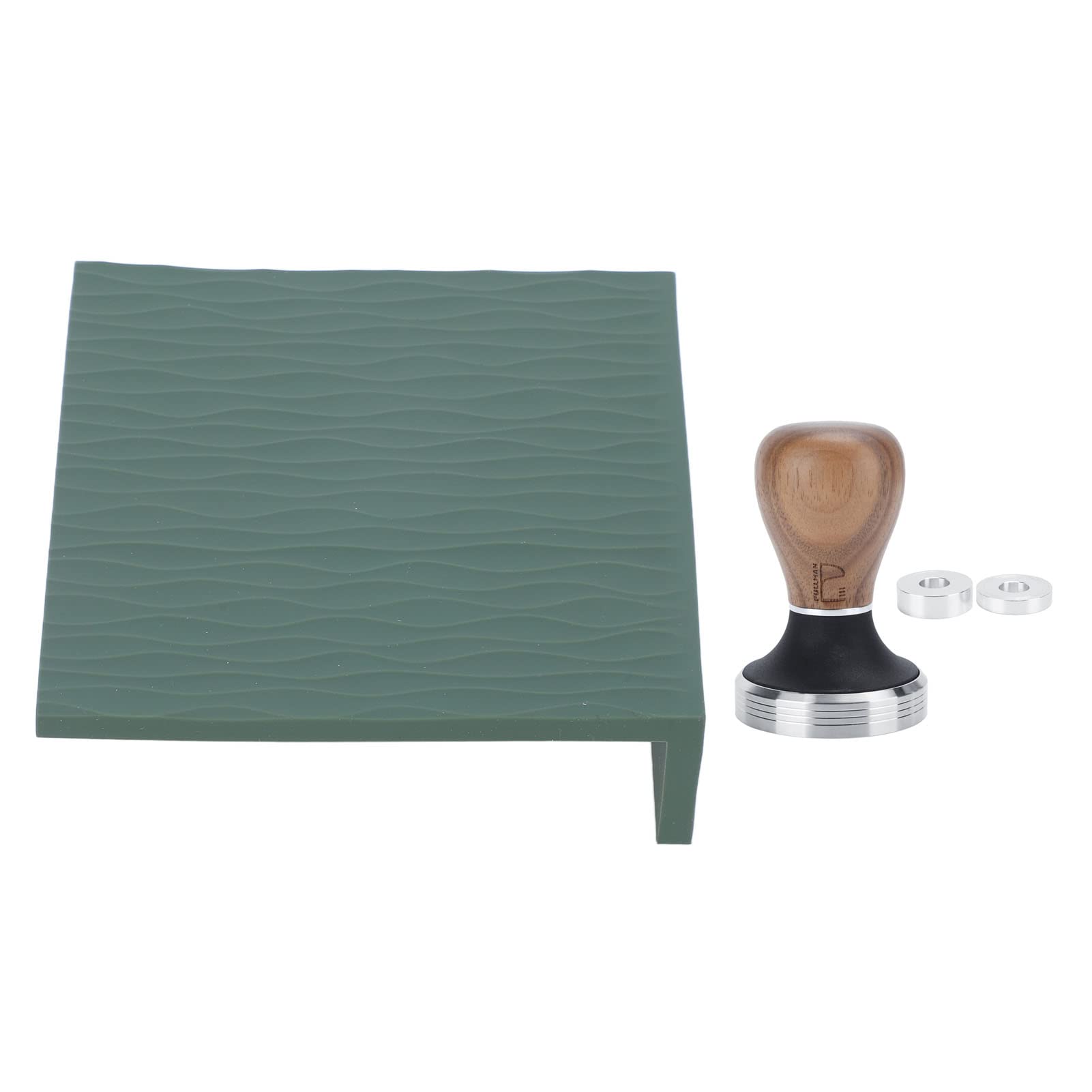Tapete de silicona para café, compactador de café de acero inoxidable con compactador de de 58 mm, protección perfecta para el hogar, cocina, accesorios para hacer café (Verde)