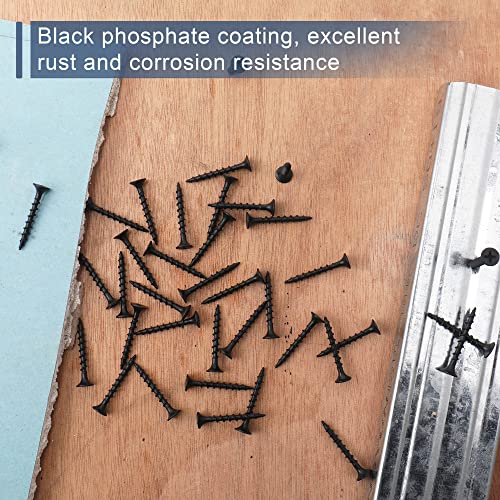 image for JEGONFRI 210pcs #6 × 1-1/4 inch High Hardness Drywall Screws, Black, 