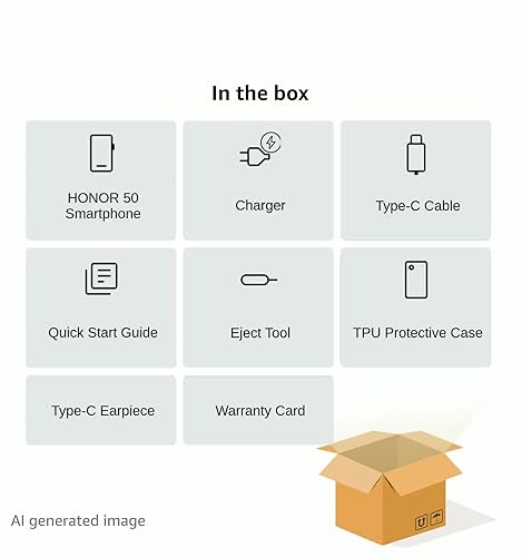 HONOR 50 Smartphone Débloqué 5G – Téléphone Portable 256 Go, 8 Go RAM, Double SIM, Quad Caméra multi-vidéo 108 MP, Ecran incurvé 6.57” 120 Hz, SuperCharge 66W - Noir