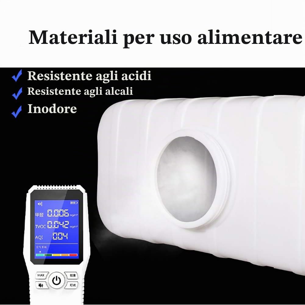 Tanica per Acqua da Campeggio in Plastica Grado Alimentare, Secchiello Serbatoio per Acqua con Rubinetto Deposito D'Acqua per Pesca, Feste, Camper(Size:110L,Color:bianco)