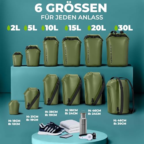 Ultraleichter Nordlight Dry Bag Wasserdichter Packsack (5 L) – Bild 3