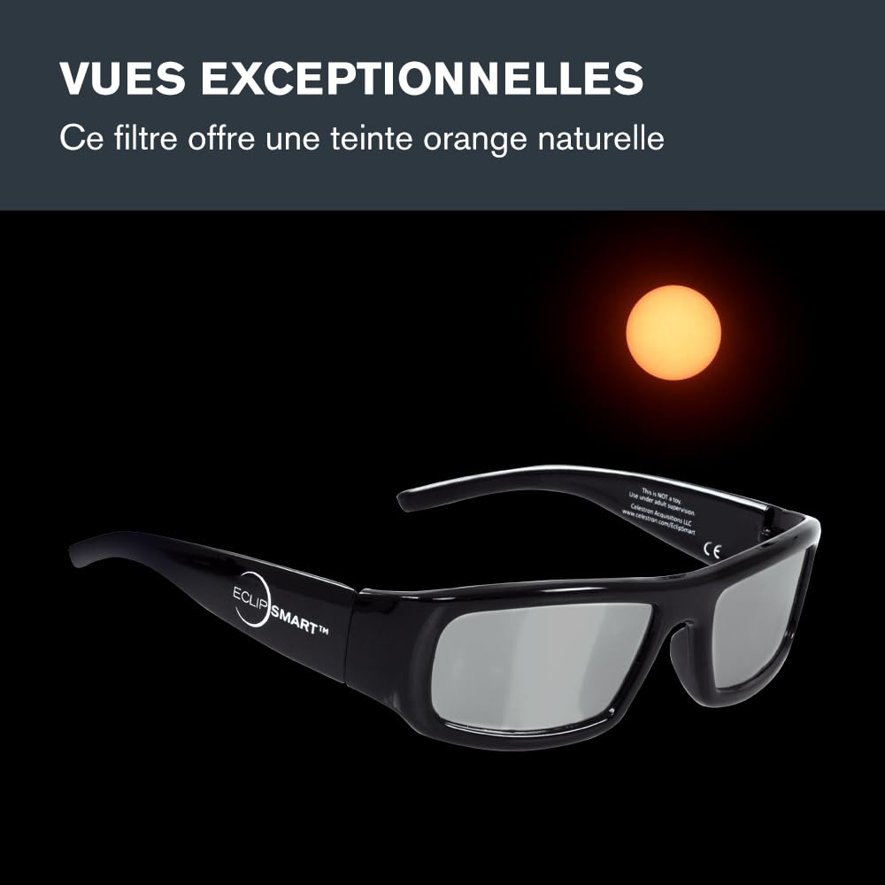 Celestron EclipSmart 3 pièces Kit d'observation et d'imagerie de l'éclipse Solaire. Lunettes solaires, Filtre pour Appareil Photo et Livre sur l'éclipse Solaire