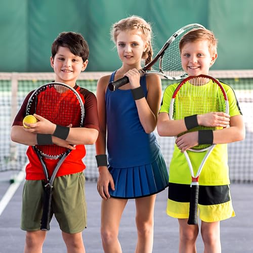 Image of Bememo 12 Pack Wristbands Sweatband for Women Men, Neon Colored Sport Wrist Bands, Tennis Football Basketball Sweatbands, Moisture Wicking Arm Bands for Working Out