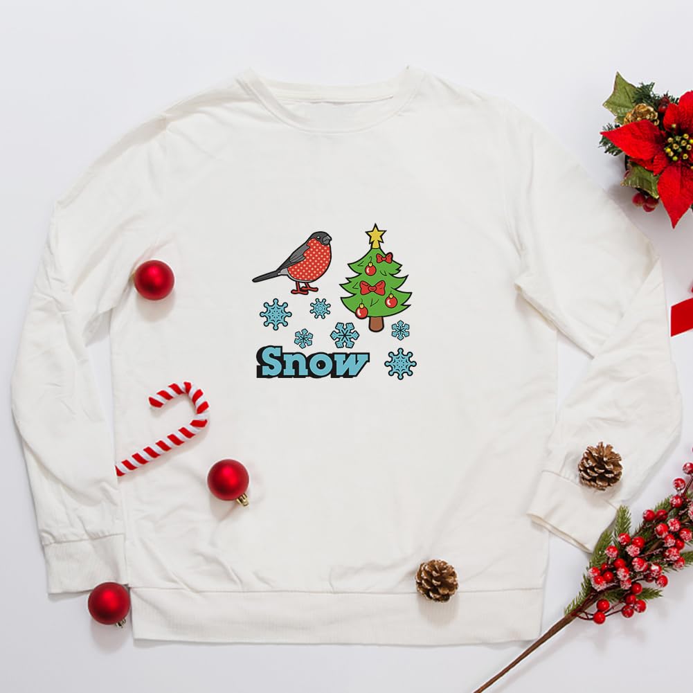 9pz Toppe Termoadesive Natalizie per Abbigliamento, Grandi Vinile a Trasferimento Termico per Tessuti Carini Albero di Natale Alce Motivo Babbo Natale per Magliette Felpe con Cappuccio Borse