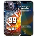 Somlatic Personalized Football Phone Case Custom Name & Number Ball Cases Gifts for Players Coach Fa