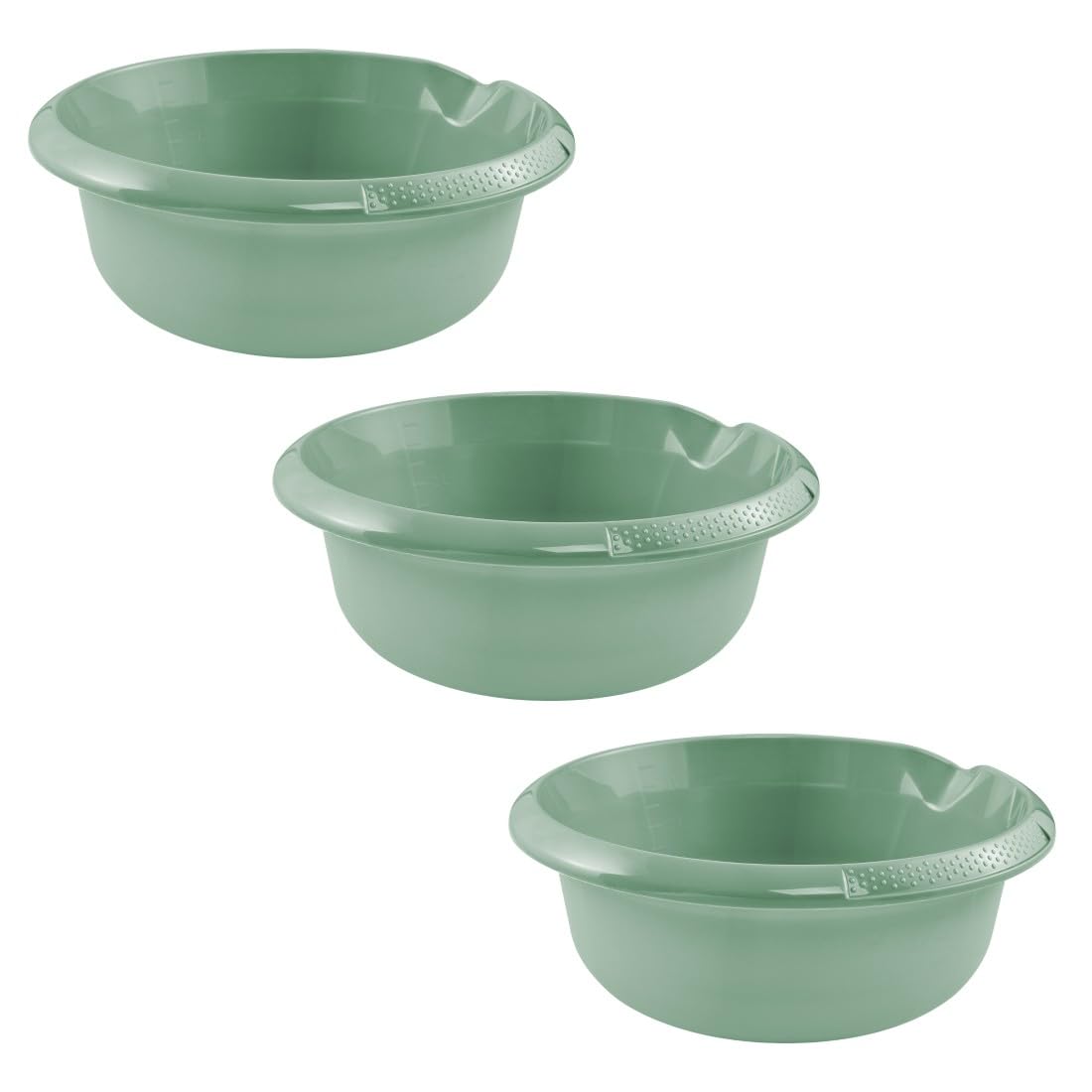 keeeper björk 3x Universal-Schüssel mit Ausguss, Rund, 3,5 l, Ø 28 cm, Nordic Green