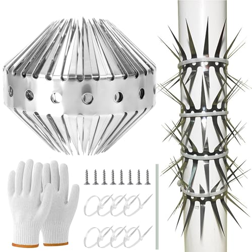 Ceinture Anti Chats pour Arbre et Gouttière Piege a Fouine, 100cm Protection Anti-martre en Acier Inoxydable, Protection Contre Les Martres, Ratons Laveurs et...