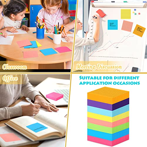 Image of Yexiya 64Pcs Lined Sticky Notes 4x4'' Self Stick Notepad Chic Color