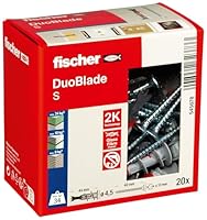 fischer DuoBlade S, selbstbohrender Gipskartondübel mit Spanplattenschraube, starker Dübel für einfache Montage in Gipskarton- und Gipsfaserplatten, Zentrierspitze aus Metall, 20 Dübel + 20 Schrauben