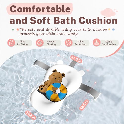 Image of AVIDOR Baby Bathtub,Collapsible Bathtub for Newborn to Toddler,Durable Essential Infant Bath Tub,Portable Travel Baby Tub with Soft Cushion,No-Slip Hanging and Detachable(Pink)