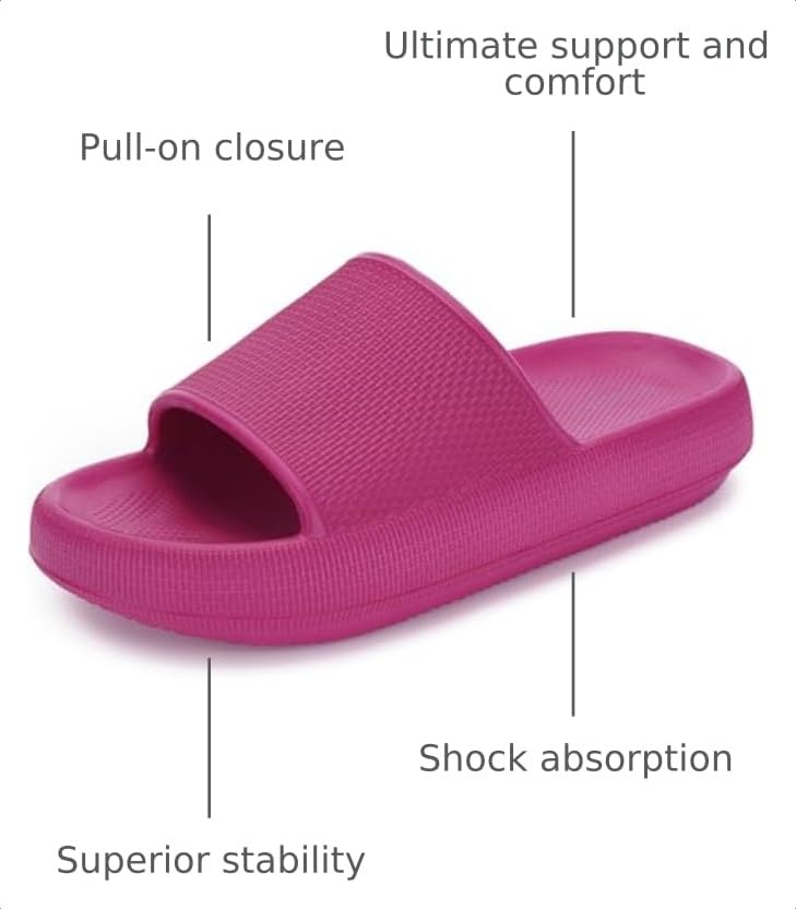 Image of BRONAX Cushioned Thick Sole Pillow Slippers for Women and Men Y10 | Cloud-Like Soft Sole, Foot Pain Relief, EVA Platform Sole, Indoor Outdoor Slides, Waterproof Shower Ready, Quick-Drying