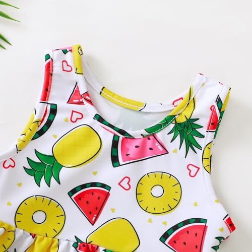 Image of Baby Swimsuit Girl Two Piece Bathing Suit Toddler Girls Summer Beach Ruffle Tankini Swimwear 1-7Y