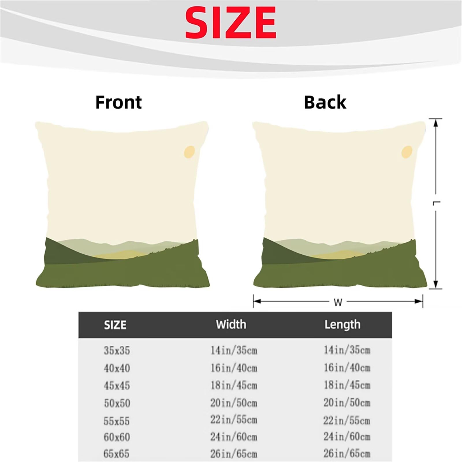 Kissenbezug 65 x 65 Outdoor Kissenbezug 65 x 65 CM Doppelseitiger Druck Landschaft Deko Sofakissen Bezug Modern Kopfkissen Bezug für Frühling Sofa Bett Deko, Geschenke für Frauen (Samt) BZ-17895