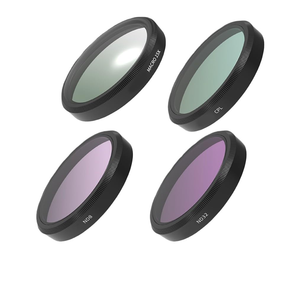 – ND Filter Kit for Osmo Action 6: UV, CPL, ND8 16 32 64, Star Night Filters in Aluminum Frame