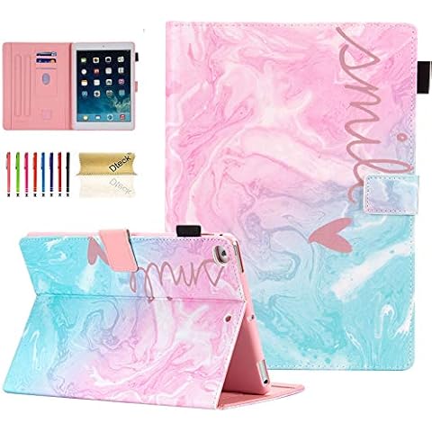 Dteck iPad 9th/8th/ 7th Generation 2021/2020/ 2019 10.2" Case, Slim PU Leather Folio Folding Stand Protective Shockproof Smart Cover with Pencil Holder Auto Wake Sleep Case for iPad 10.2,Pink Marble Cover