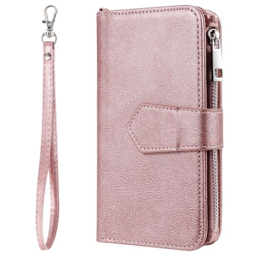 Housse iPhone 16e or rose résoud le manque de place avec son zip
