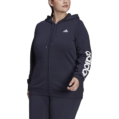 adidas womens Essentials Logo Full-zip Hoodie